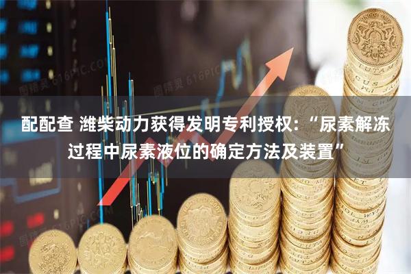 配配查 潍柴动力获得发明专利授权: “尿素解冻过程中尿素液位的确定方法及装置”