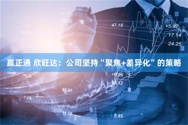 赢正通 欣旺达：公司坚持“聚焦+差异化”的策略