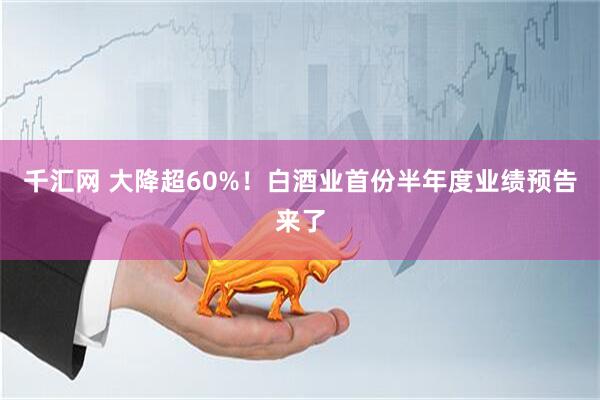 千汇网 大降超60%!白酒业首份半年度业绩预告来了