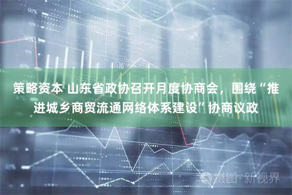 策略资本 山东省政协召开月度协商会，围绕“推进城乡商贸流通网络体系建设”协商议政